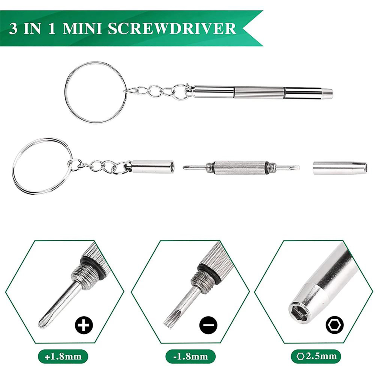 1/2/10pcs Mini 3 in1 Screwdriv - Watchmaker Screwdriver ulasan dan harga
