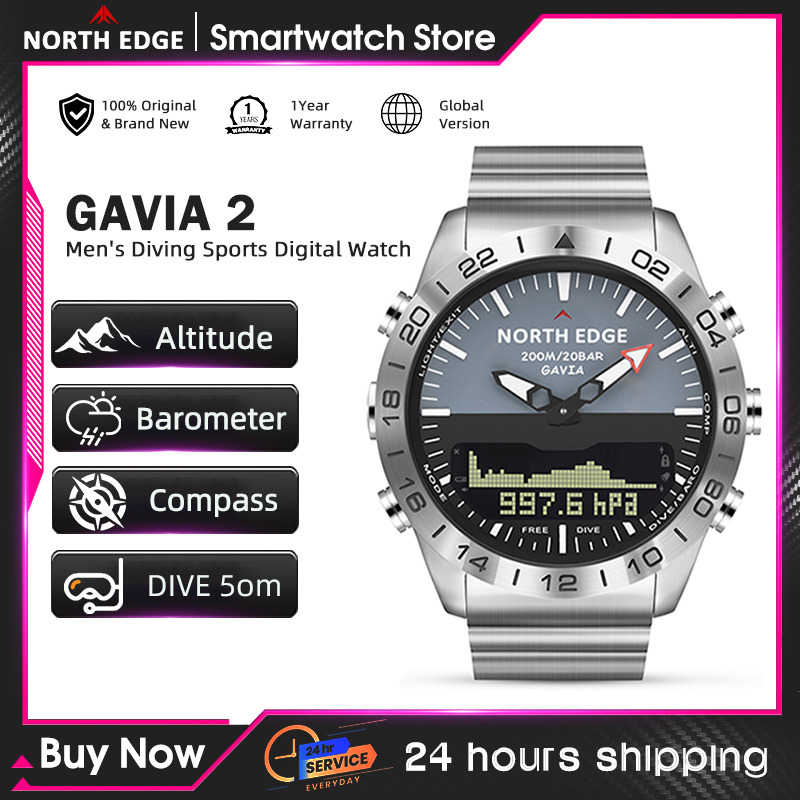 NORTH EDGE Mens Dive Watch Mil - Smartwatch Military Watches For Men ulasan dan harga