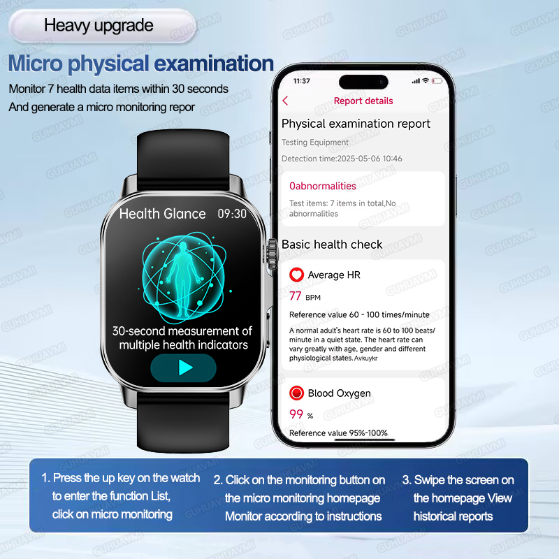 New Health Care AI Doctor Accu - Smartwatch Military Watches For Men ulasan dan harga