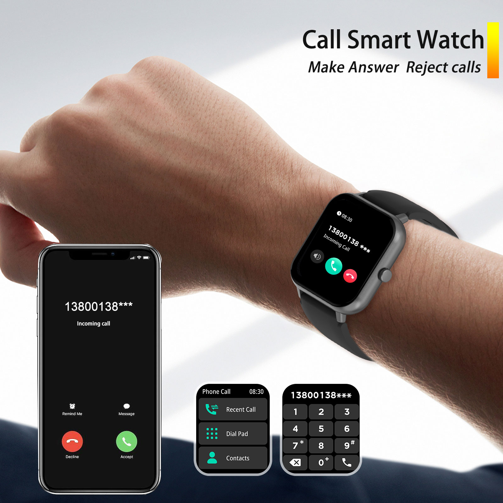 1.44inch Smart watch, wireless - Smartwatch Iphone Watch For Men ulasan dan harga