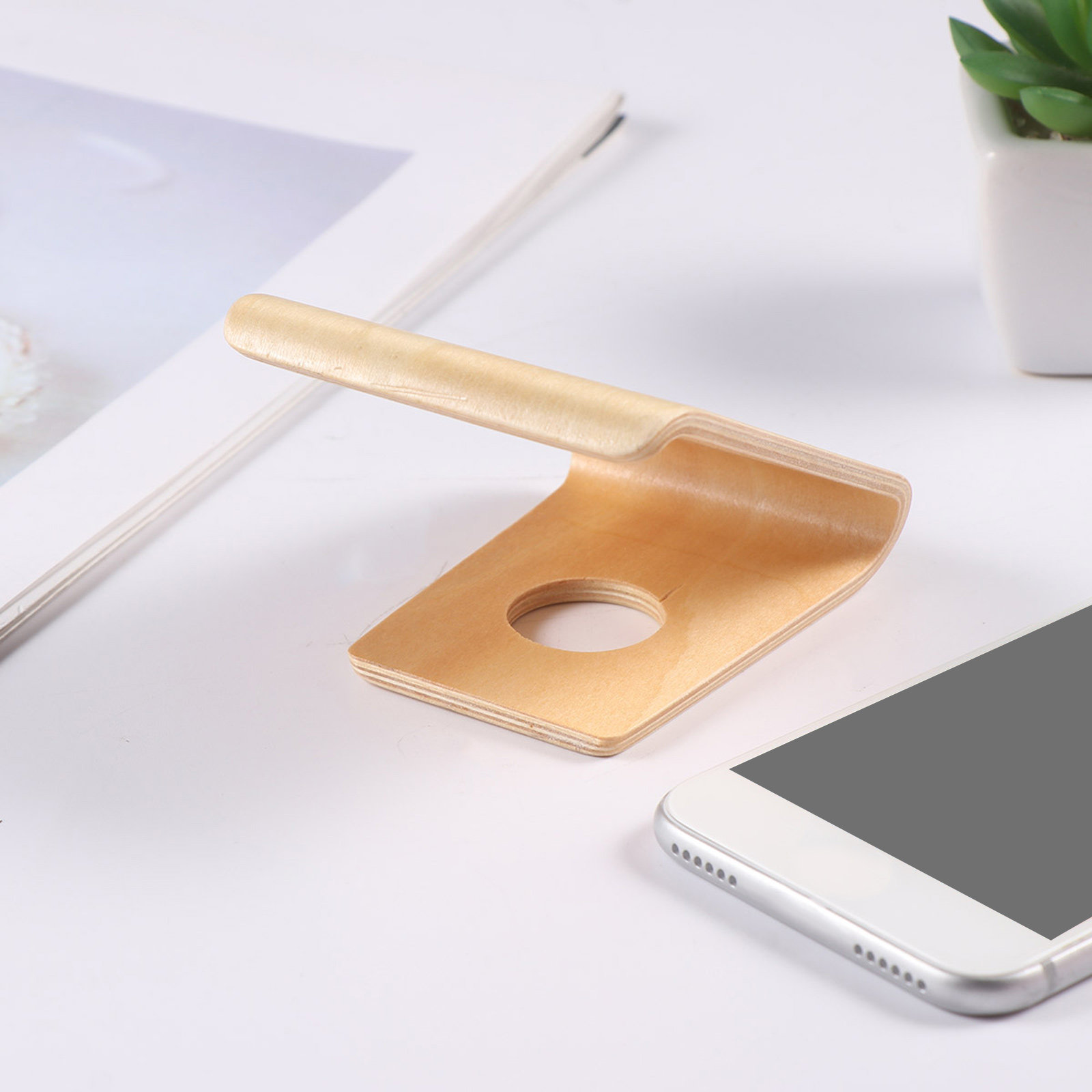 Wooden Phone Bracket Basswood  - Watches Original ulasan dan harga