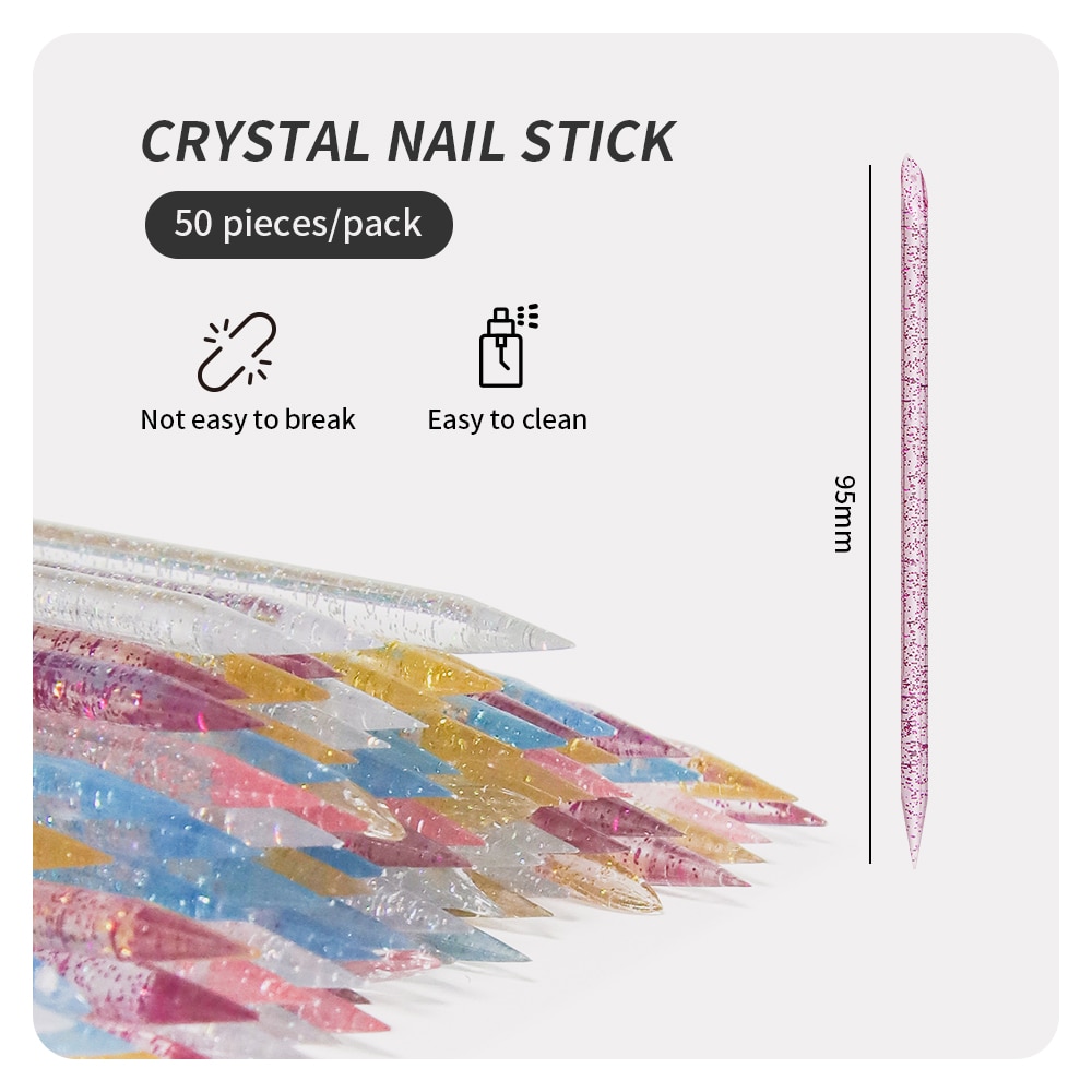 50 Pcs Nail Cuticle Pusher Cry - Crystal Press Tool ulasan dan harga