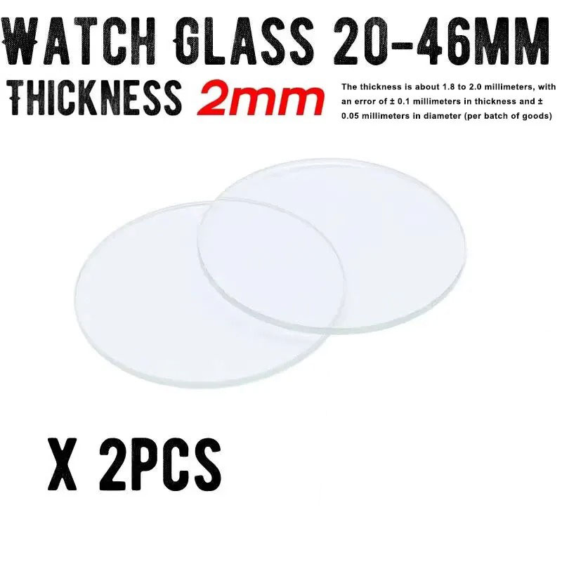 【2PCS】Thickness 2.0mm Round Wa - Watch Crystal Replacement ulasan dan harga