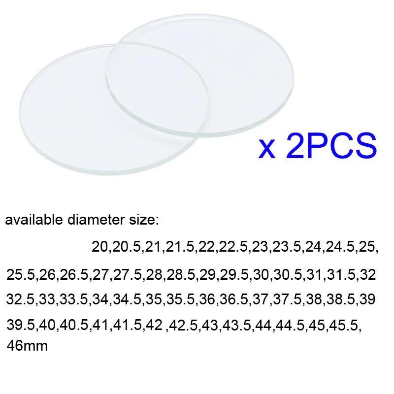 【2PCS】Thickness 2.0mm Round Wa - Watch Crystal Replacement ulasan dan harga