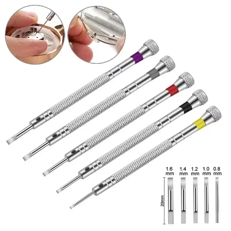 5pcs/set 0.8-1.6mm Steel Screw - Watchmaker Screwdriver ulasan dan harga