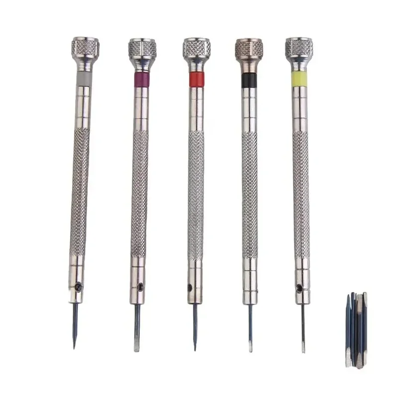 5pcs/set 0.8-1.6mm Steel Screw - Watchmaker Screwdriver ulasan dan harga