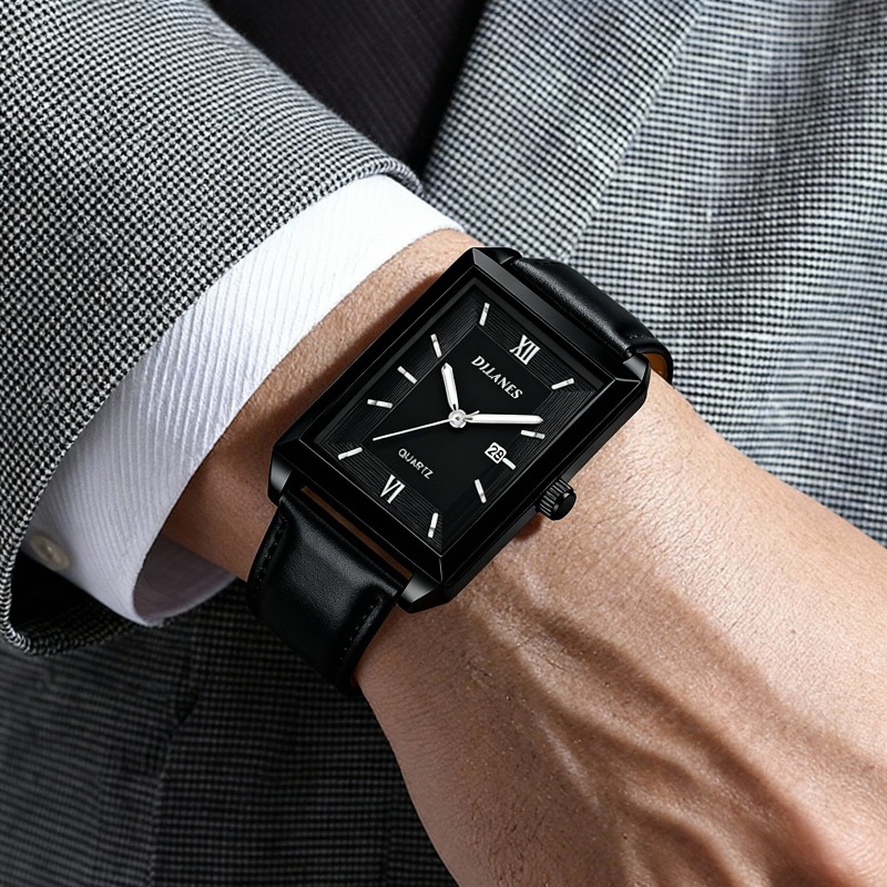Casual Leather Men Watches Sim - Smartwatch Square Watches For Men ulasan dan harga