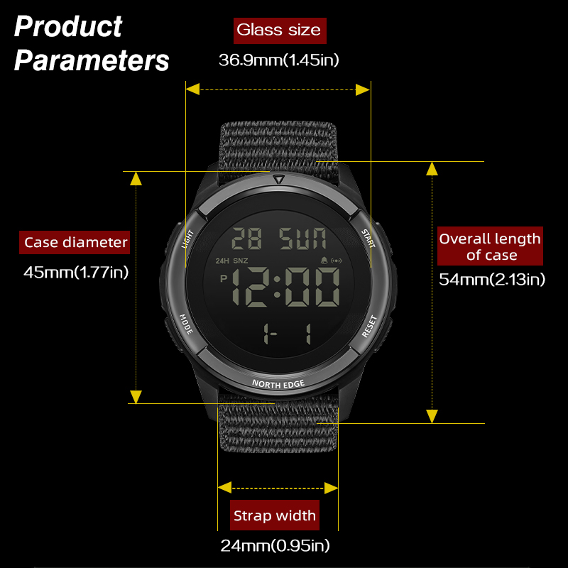 NORTH EDGE 2025 TERRAX Men's D - Smartwatch Digital Watches For Men ulasan dan harga