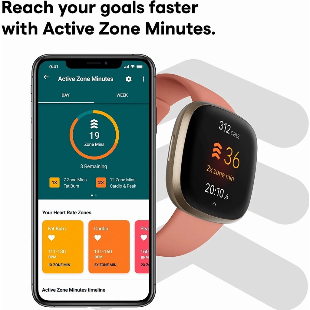 Fitbit Versa 3 Motivational He - Smartwatch Health Watches ulasan dan harga