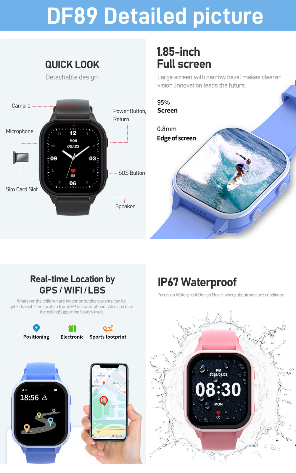 2G 4G Kids Smart Watch Phone G - Smartwatch Watches For Kid Boy Waterproof ulasan dan harga