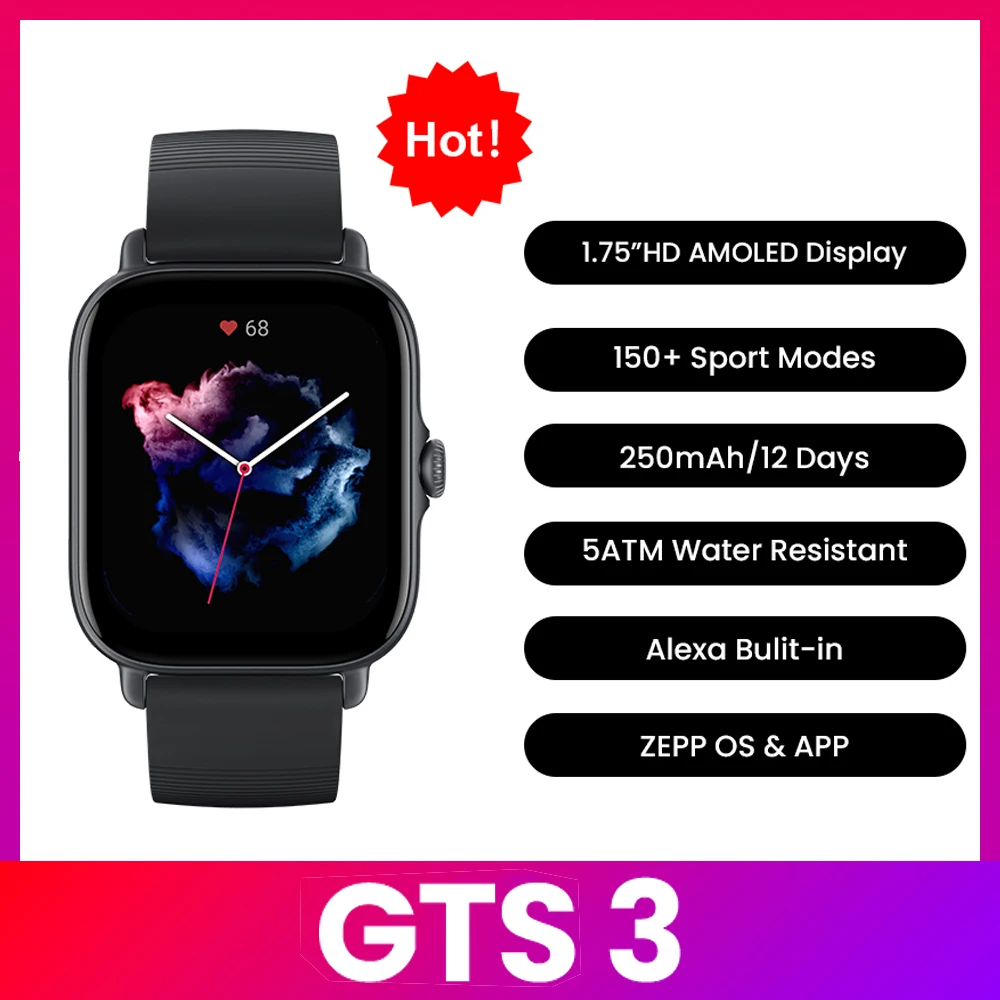 Amazfit GTS 3 Smartwatch  5ATM - Smartwatch Refurbished Watches ulasan dan harga