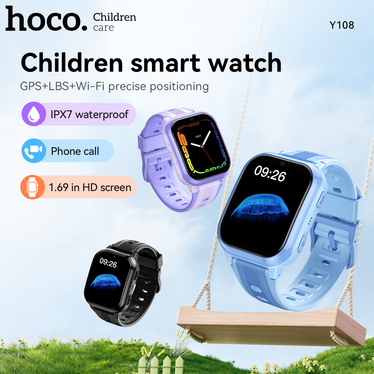 HOCO Y108 1.69inch HD LCD Curv - Smartwatch Watches For Kid Boy Waterproof ulasan dan harga