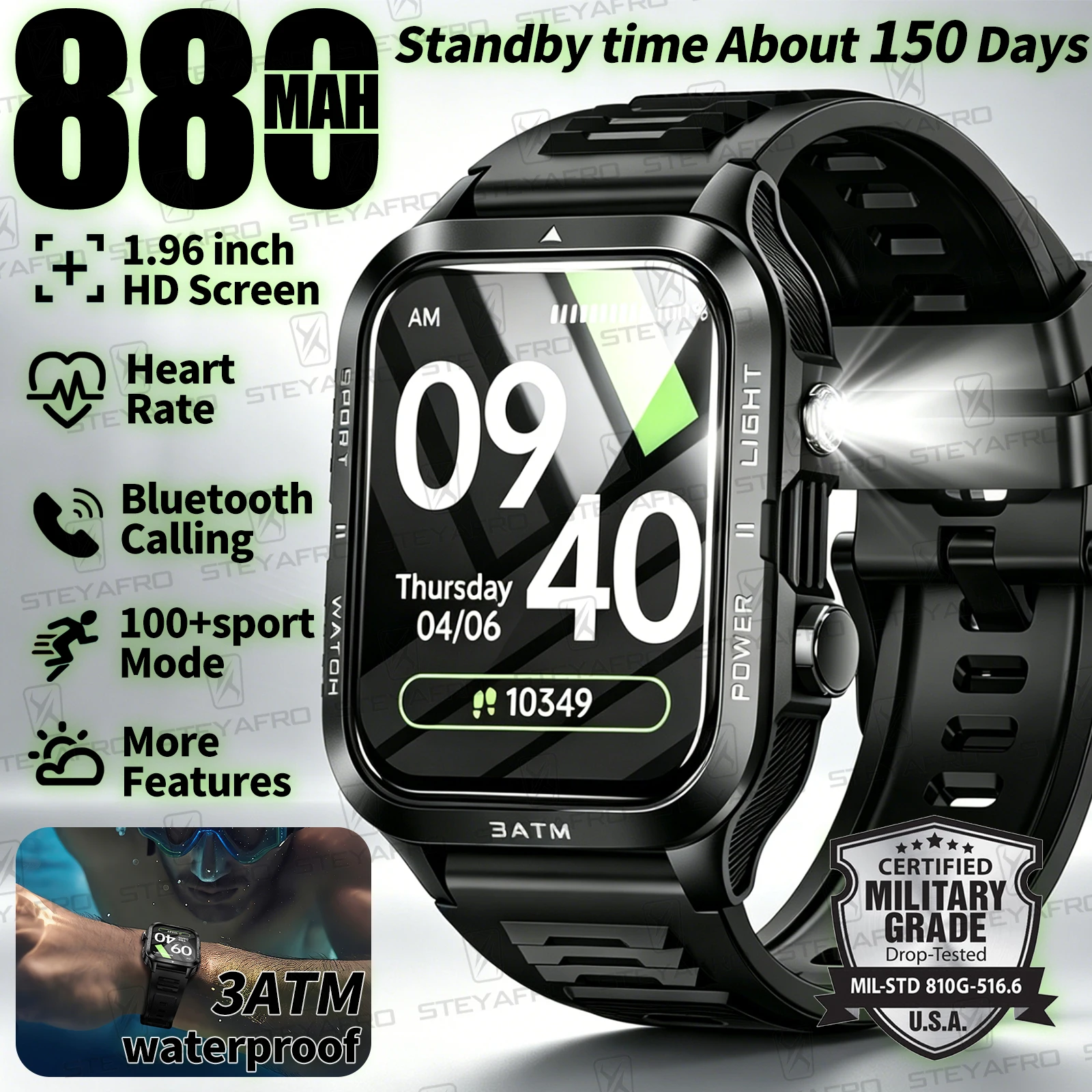Military Grade SmartWatch Men  - Smartwatch Military Watches For Men ulasan dan harga